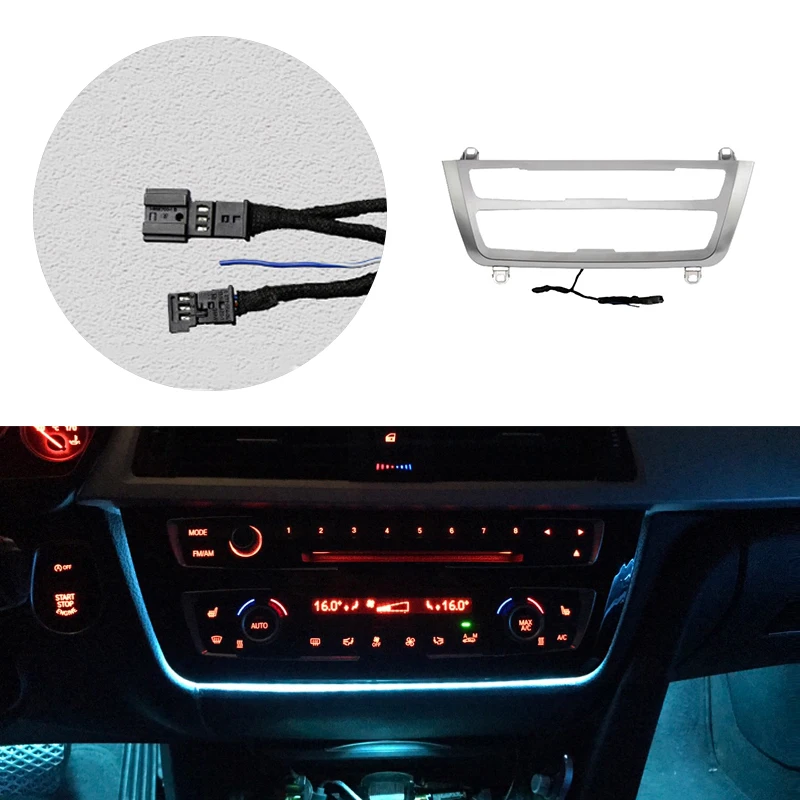 Car Interior Center Control CD Panel Cover Replacement w/Lights For BMW 3 4 Series 3GT M3 M4 F30 F31 F32 F34 F35 F36 F80 F82 F83