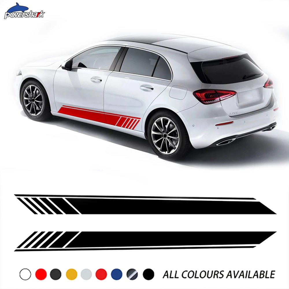 2 Pcs Edition AMG Car Door Side Stripes Skirt Sticker Decal For Mercedes Benz A Class W176 W177 V177 X117 A45 A35 S Accessories