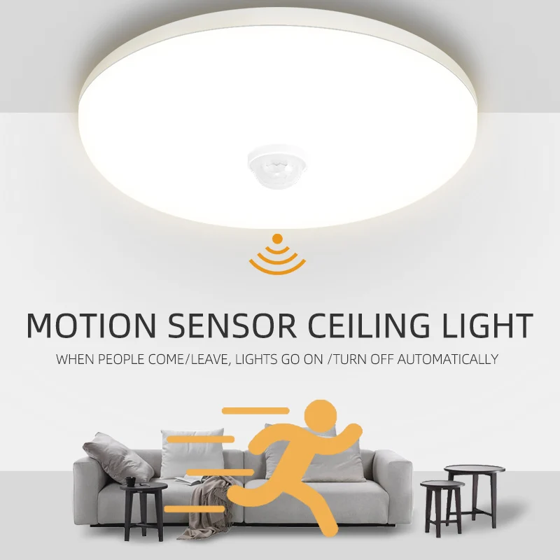 Led Ceiling Lamp PIR Motion Sensor Ceiling Night Light 15/20/30/40W 110V/220V Led Lighting Fixture For Home Room Kitchen Hallway