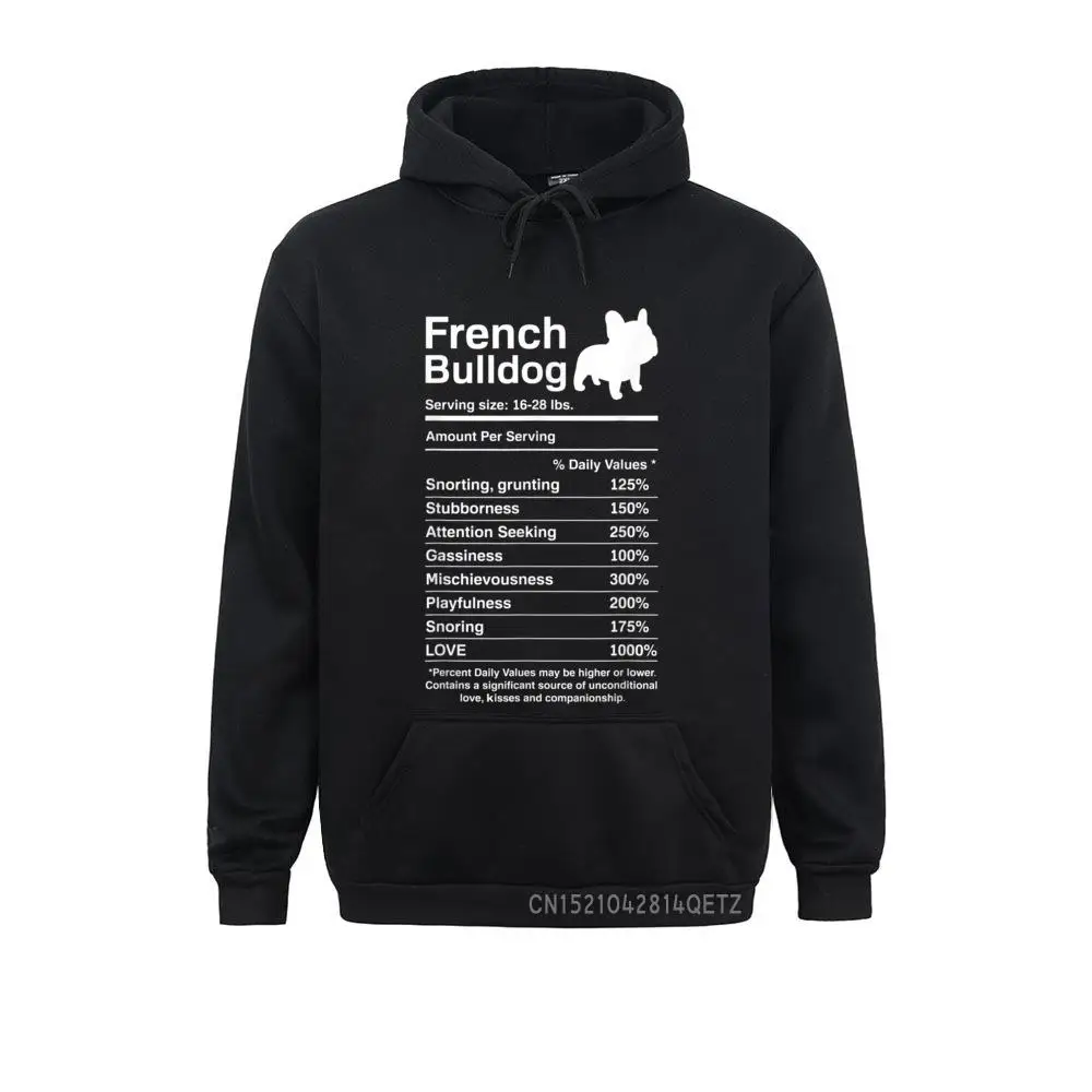 Printed Long Sleeve Hoodies Discount Sportswears Student Sweatshirts French Bulldog Facts Nutrition Funny Frenchie Lover Gift