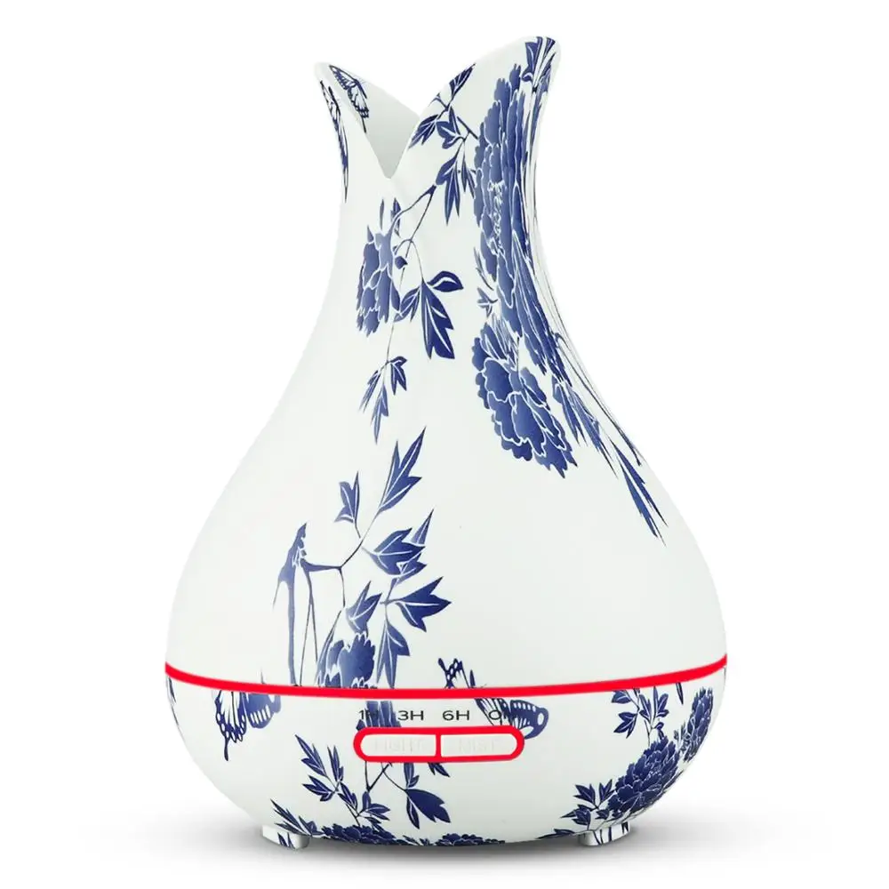 400ml Elegant Chinese Blue And White Porcelain Humidifier Ultrasonic Remote Control Wireless Aroma Diffuse Best Delicate Design