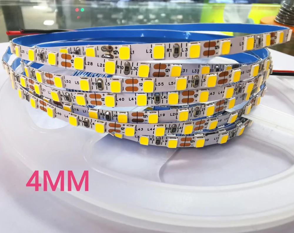 LED Strip Light 12V 24V SMD2835 Flexible Tape LED Lights Non Waterproof PCB width 3mm 4mm 5mm 6mm S shape 8mm 10mm 15mm 5M/roll