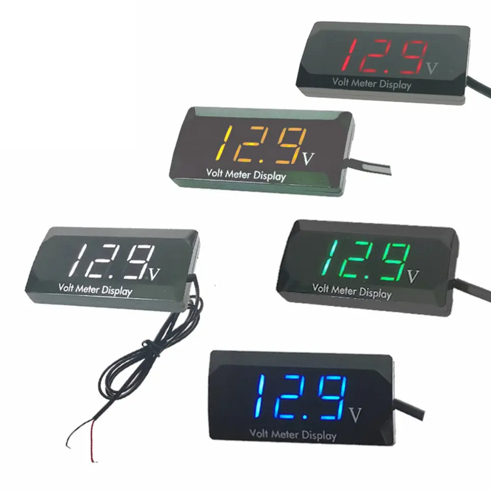 Mini LED Display Digital Voltmeter Panel Volt Voltage Meter Tester Reverse Connection Protection 12V for Car Motorcycle