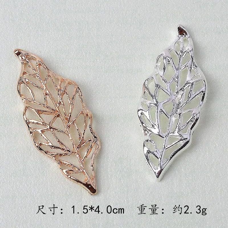 10PC Gold/silver color Alloy Hollow Leaf Branch Charm Hollow leaf Pendant for Wedding jewelry DIY Handmade Jewelry Making