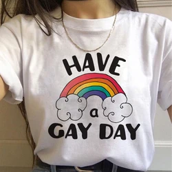 Camiseta con estampado de arcoíris para mujer, camisa Lgbt Harajuku con estampado divertido de los años 90 del orgullo Gay Ullzang, ropa para lesbiana, Top de moda para mujer