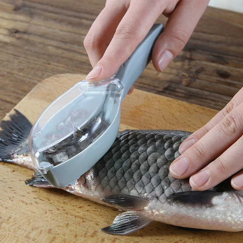 Fish Skin Brush Scraping Fishing Scale Brush Graters Fast Remove Fish Knife Cleaning Peeler Scaler Scraper with Knife Device