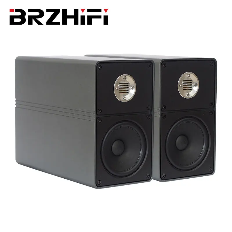 BRZHIFI Audio Desktop Speaker Aluminum Alloy Bookshelf Office Speaker 4 Inch Passive Two-Way Frequency Household High Fidelity