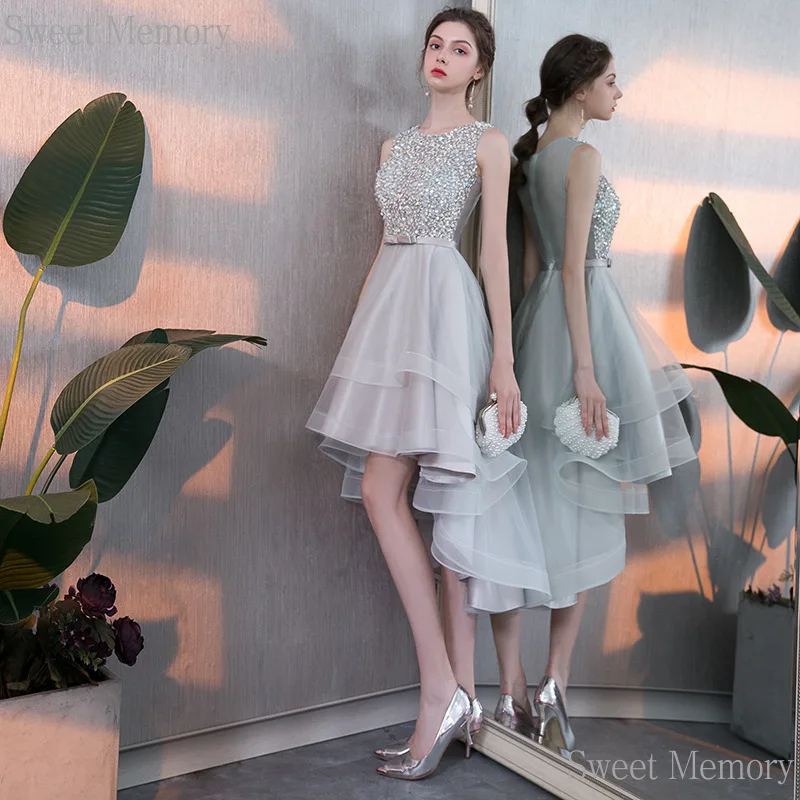 Elegante vestido a la medida para mujer, Vestidos de Noche de color gris, rojo, negro y rosa, vestido de fiesta de boda