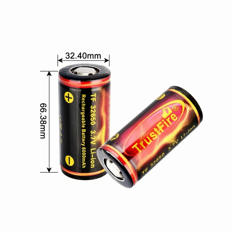 1Pc Flat Top 32650 6000mAh Li-ion 3.7V Rechargeable Lithium Battery for Flashlight and More Digital Products