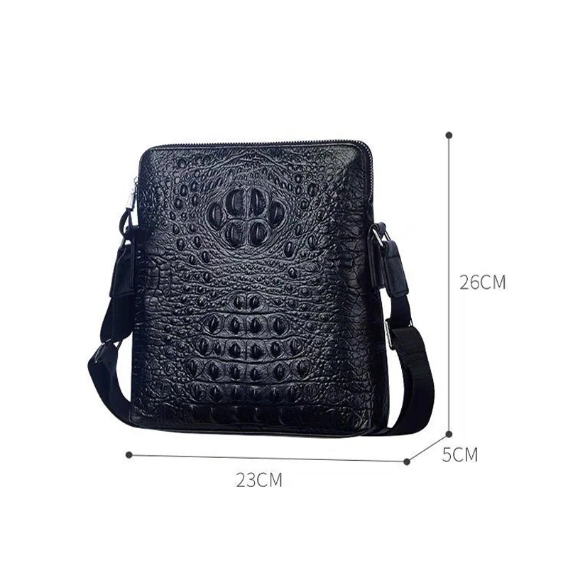 New Luxury Men's Handbags 100% Cow Genuine Leather Male Alligator Shoulder Bag Real Natural Leather Crossbody Bag Messenger Bags