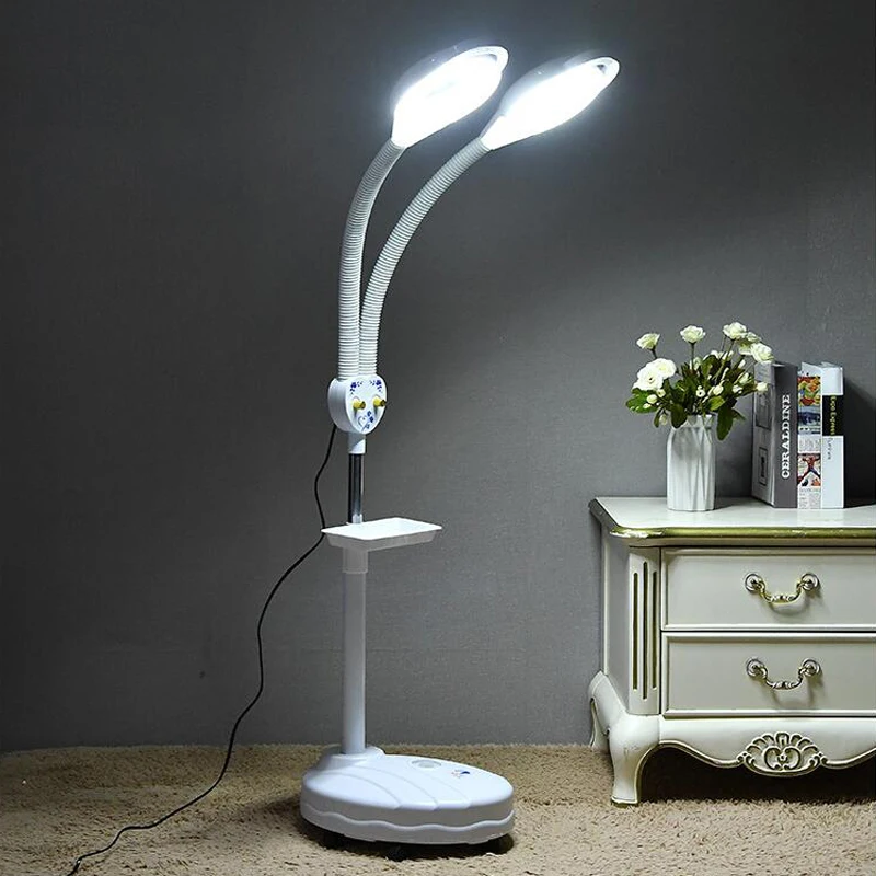 8X Diopter  Double LED Light Magnifier 120 LED Magnifier Floor Lamp Magnifier Glass Cold Lig Len Facial Light Beauty Salon