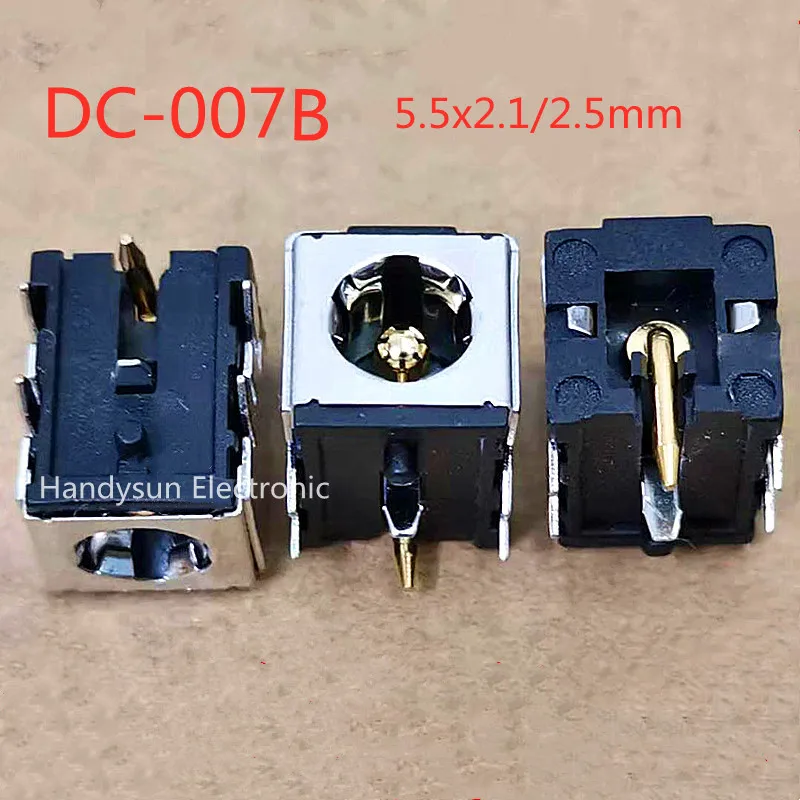 DC-007B Power Socket Base Gold Plated Copper Core Computer Power Socket Board with Bracket Connector Adapter 5.5x2.1/2.5mm