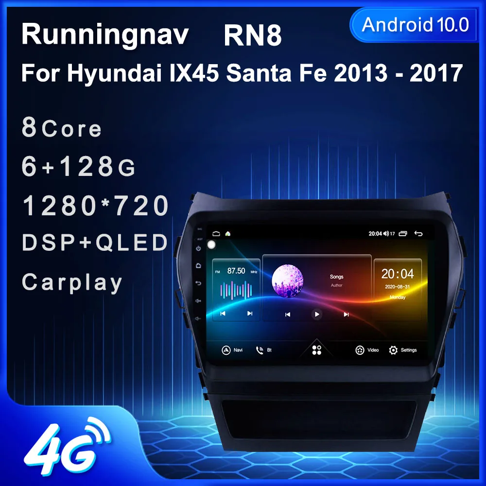 

Runningnav для Hyundai IX45 Santa Fe 2013 - 2017 Android автомобильное радио, мультимедийный видеоплеер, навигация GPS