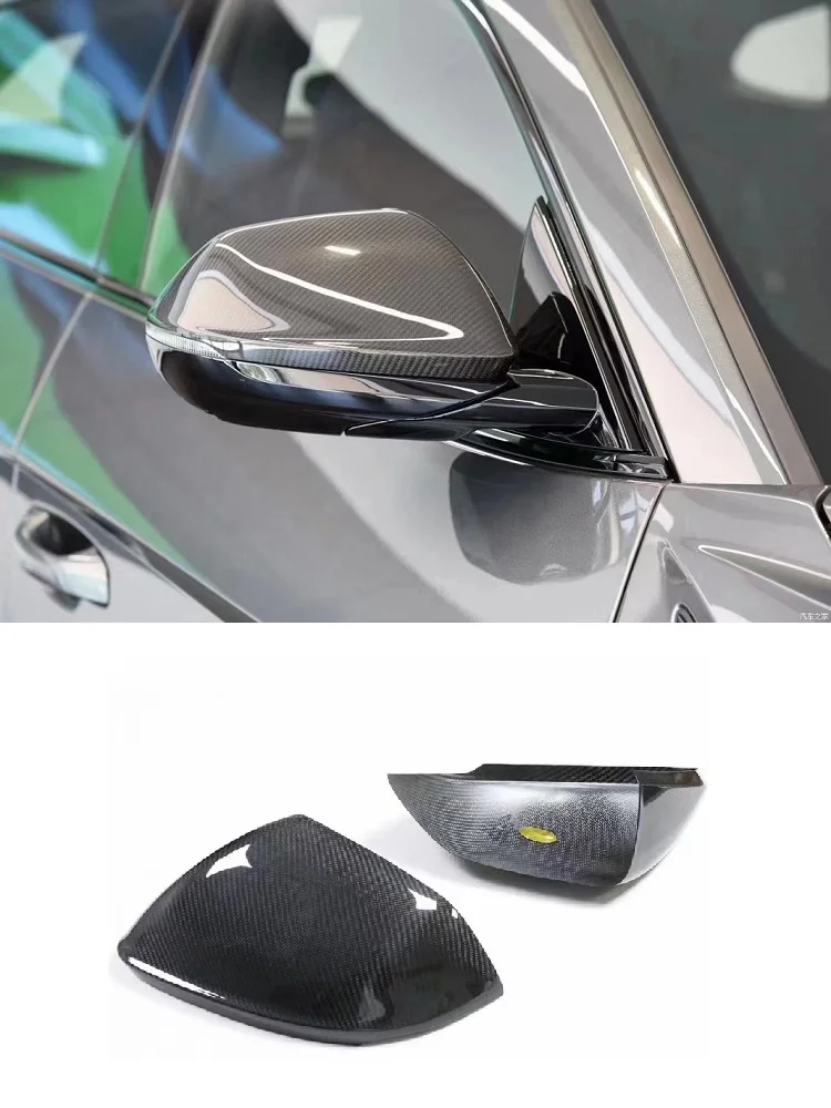 

1Set Real Dry Carbon Fiber Car Rearview Mirror Housing Cover Caps Accessories Fit For Audi Q8 RSQ8