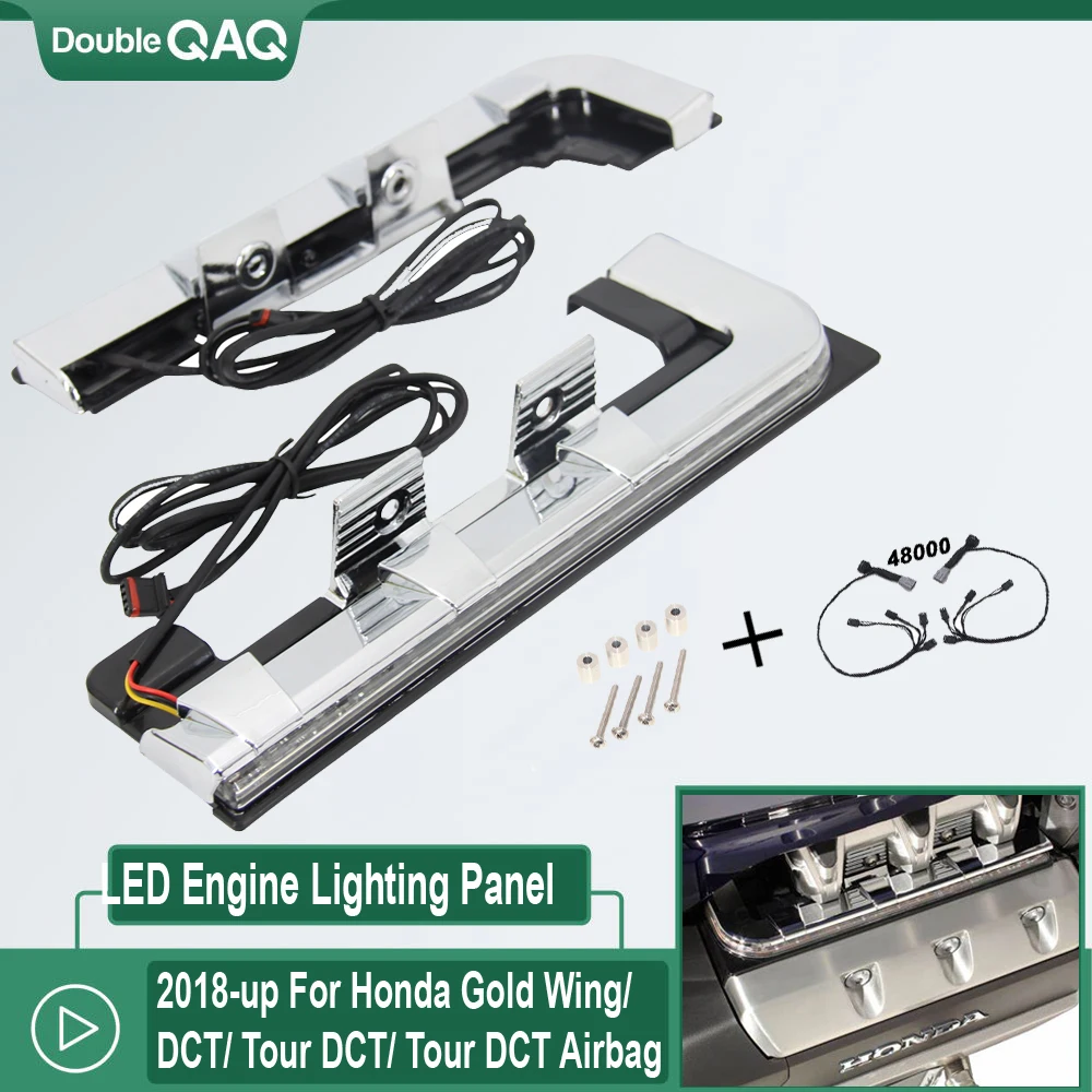 New 2018 2019 2020 Motorcycle Chrome-Plated LED Engine Lighting Panel For Honda Goldwing 1800 F6B GL1800 Tour DCT Airbag