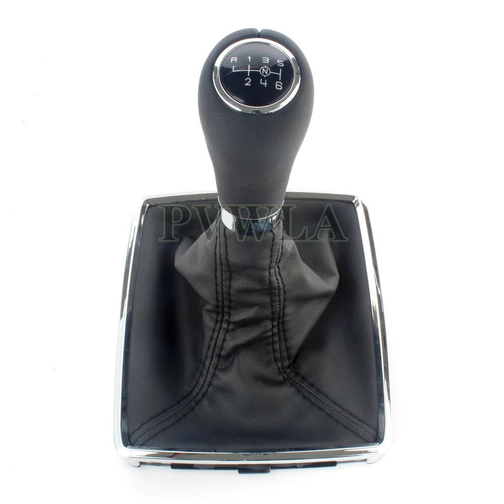 6 Speed Gear Shift Knob With PU Leather Boot With 14MM Hole For Mercedes Benz W204 C204 C63 C300 C250 W207 A207 W212 2007-2013