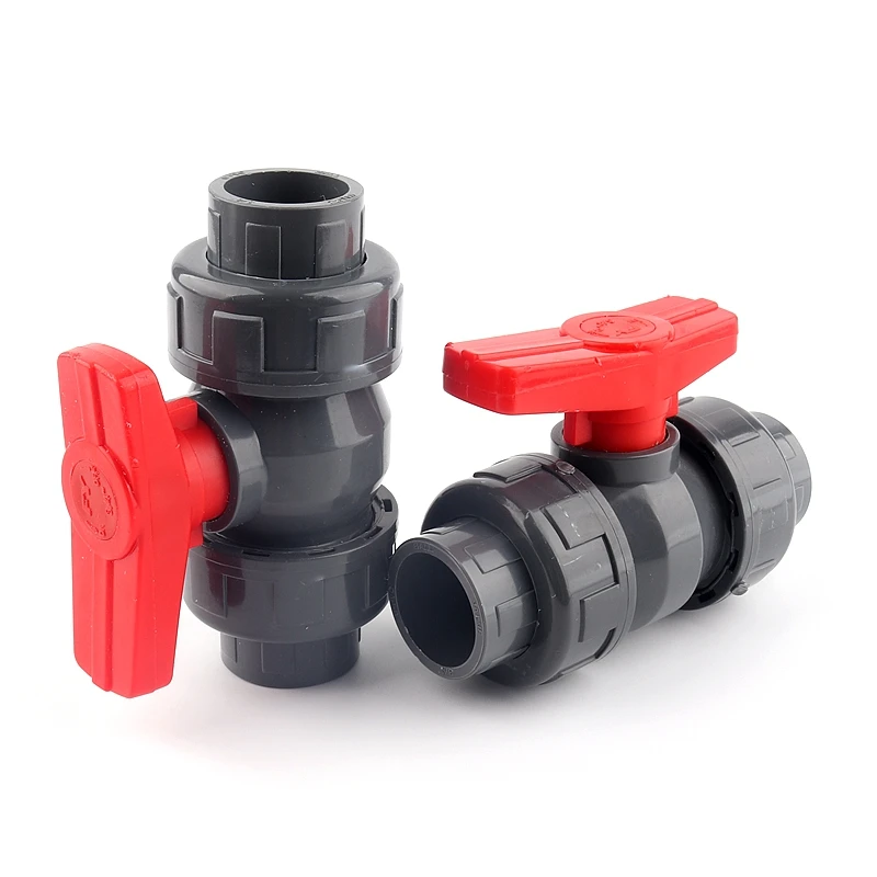 

1pc 32/40/50/63/75/90/110mm Pipe PVC Union Valve Connector Water Pipe Fittings Ball Valve Agriculture Garden Irrigation Adapter