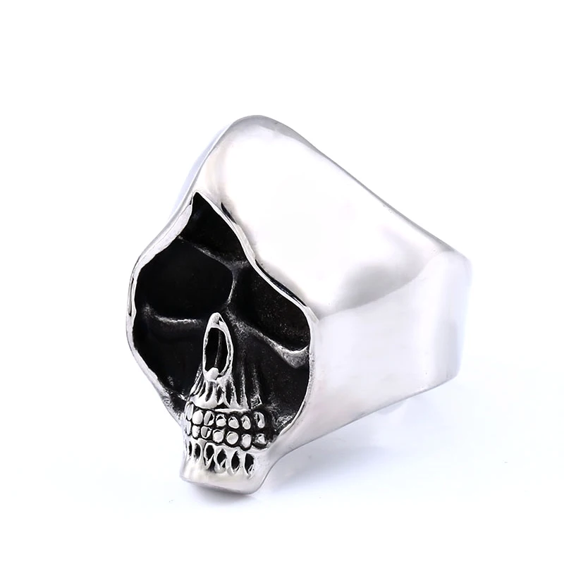 BEIER Wholesale Classic Rock Punk Skull grim Reaper Ring For Man Stainless Steel Man\'s Fashion Jewelry Party Gift BR8-949