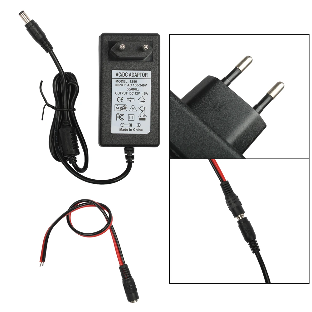 Switching power supply partable power plug EU Plug 12V 5A 6A for water pump Diaphragm pump