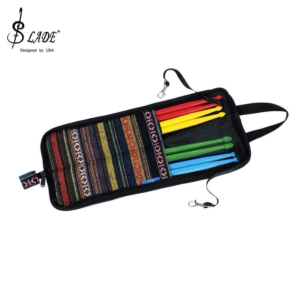 

SLADE Drum Stick Bag Portable Waterproof Cotton Drumstick Case with Handbags Carrying Strap Percussion Instrument Accessories