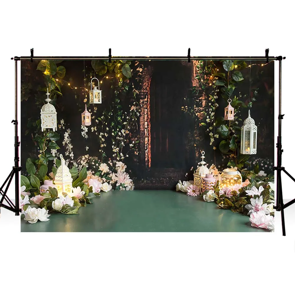 Mehofond Neugeborenen Porträt Hintergrund Für Fotografie Frühling Dschungel Grüne Gras Blume Baby Geburtstag Vinyl Hintergrund Foto Studio