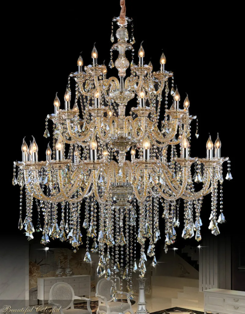 

Hotel hall large chandelier ceiling fixtures hanging lamp 24-32 pcs luxury living room chandeliers led Lustre Moderno Candelabro