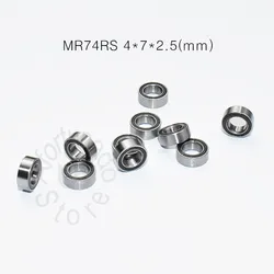 Miniature Bearing MR74RS 10 Pieces 4*7*2.5(mm) chrome steel Rubber Sealed High speed Mechanical equipment parts