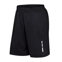 Running Pocket Shorts Quick Dry Men Fitness Loose Soccer Sweatpant Reflective Short Elastic Waist Workout Beach Shorts