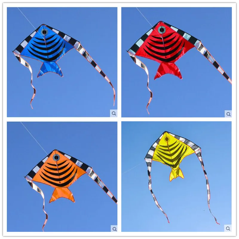 

free shipping 5pcs/lot fish kites handle line kites flying outdoor toys for child weifang kaixuan kite factory wholesale toys