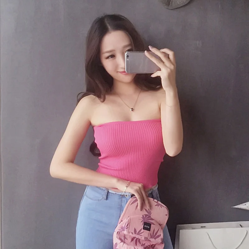 Womens Sexy Solid Color Camisole Slim Slim Simple Wild Fashion Bottoming Shirt Wrapped Knit Sweater top 2021