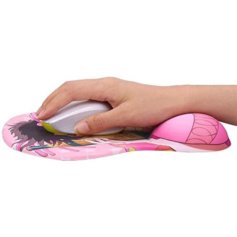 Sovawin jojo criativo dos desenhos animados anime pink3d mouse pad sexy peito gel mousepad de silicone com suporte de descanso de pulso macio tapete