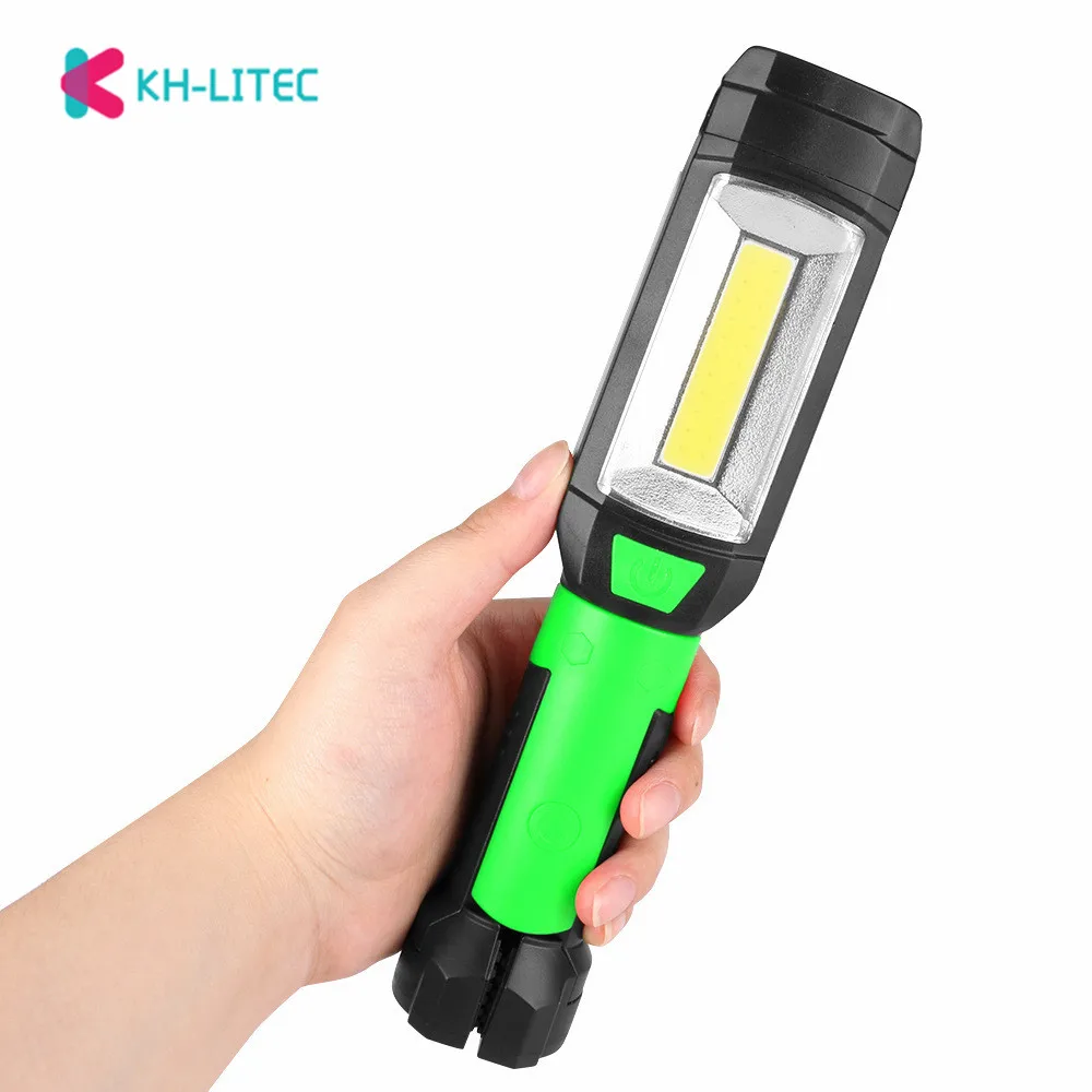 3800LM COB LED Portable Spotlight Magnetic Working Lights Flashlight Torch Power by 3*AAA Battery Hook Lamp For Outdoor Camping