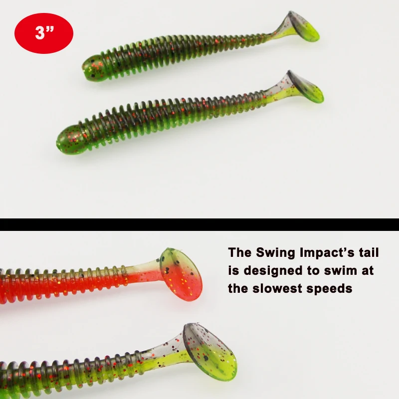 ESFISHING Swing Impact 3in Ring Shad Artificial Soft Baits For all fish Salts Jigging Bass Pesca Fishing Lures