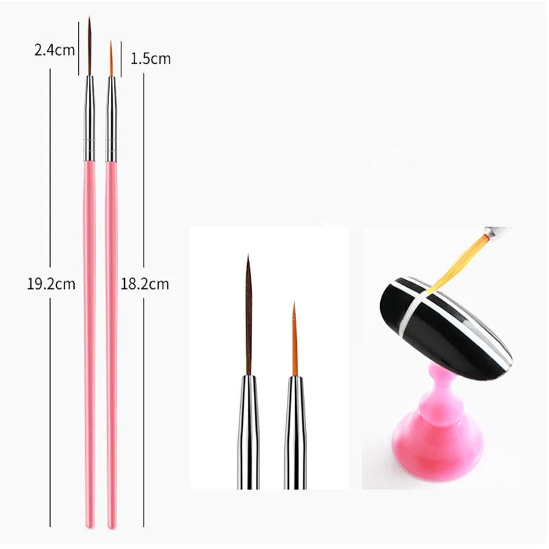 15Pcs Professionelle UV Gel Acryl Nail art Pinsel Set Design Gel Polnisch Malerei Zeichnung Stift Maniküre Nägel Tipps Werkzeuge T0361