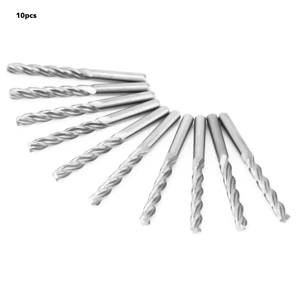 TWOWIN 10pcs End Mills 3.175*22mm 4 Flutes Tungsten Steel End Mill Tools Carbide Bit Cutter for CNC Milling Machine