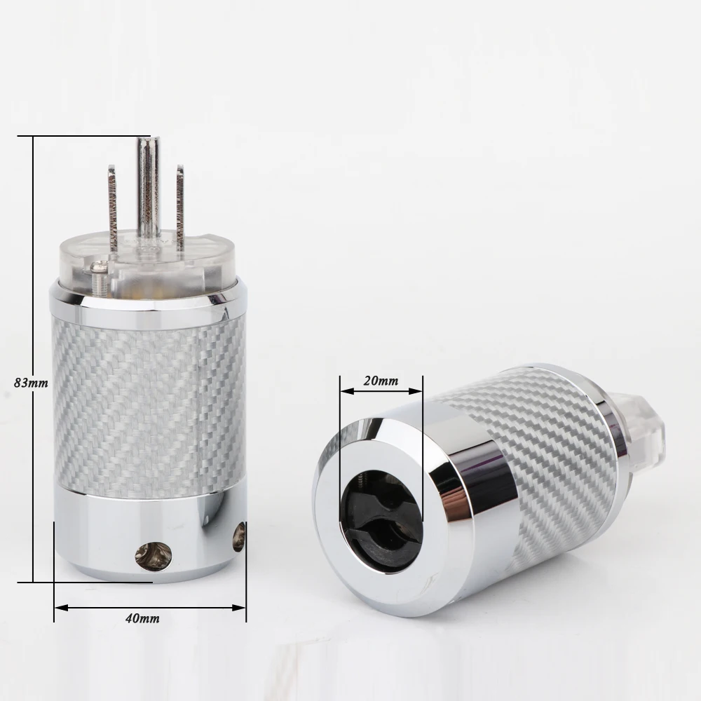 WCF4-TGR Hifi Carbon Fiber Rhodium Plated With gasket US standard AC Power IEC Female Plug DIY Mains Power Connector