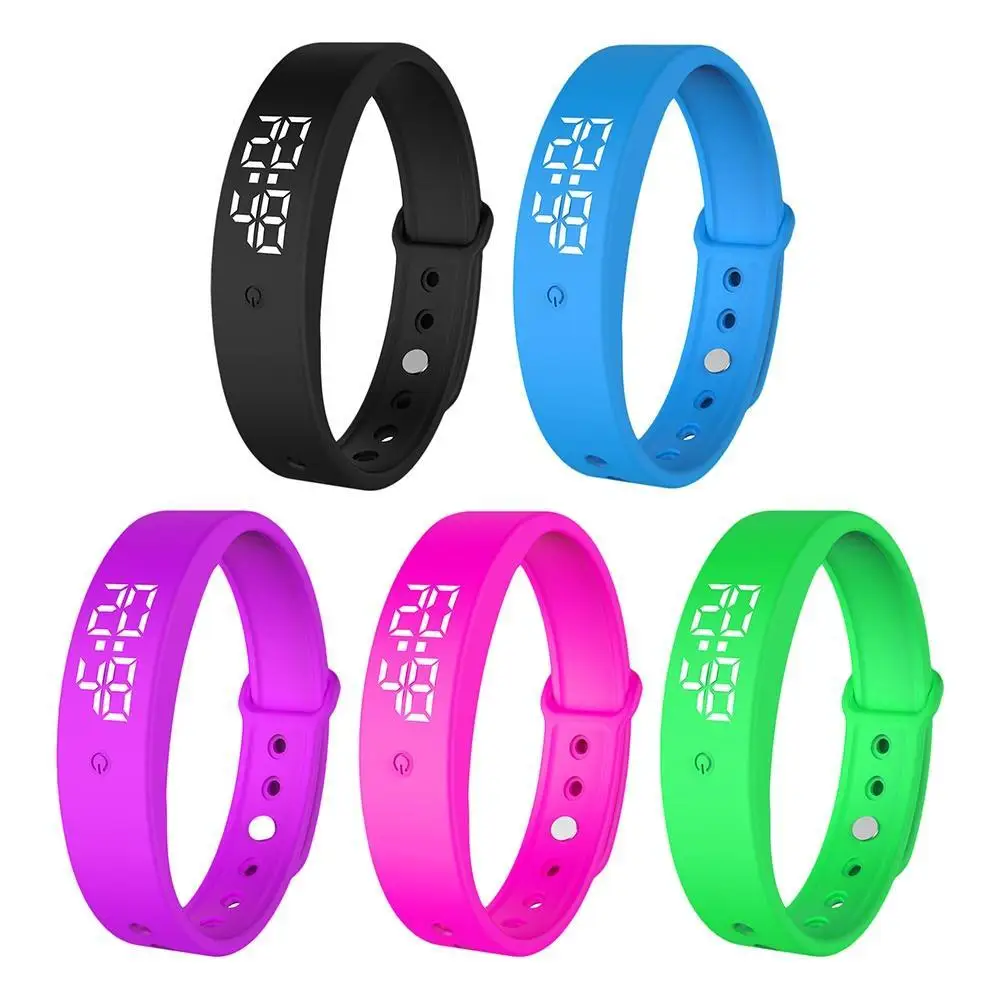 V9 Body Temperature Monitor Thermometer Vibration Alarm Wristband Smart Bracelet Bond Touch парные