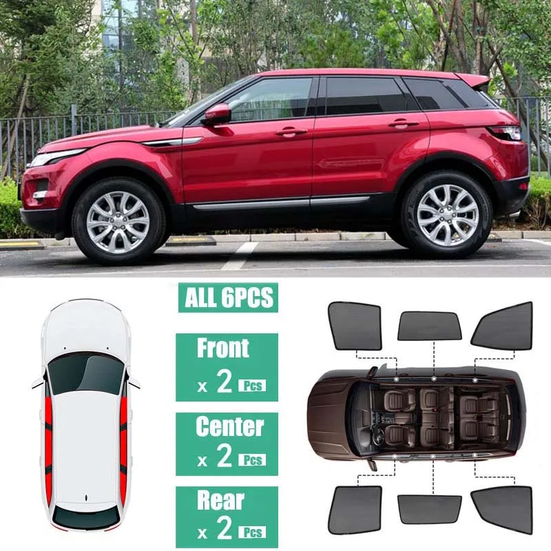 

Side Windows Magnetic Sun Shade UV Protection Ray Blocking Mesh Visor Fit For Land Rover Range Rover Evoque 2014-2019