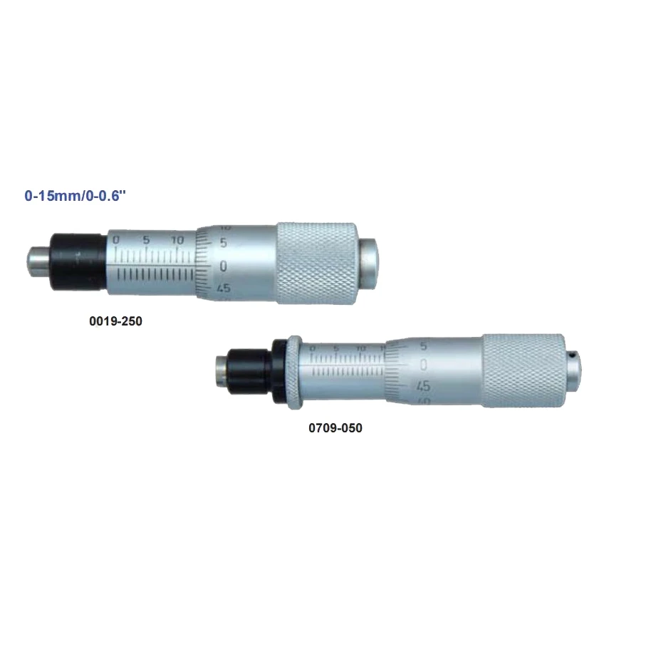 

Головки микрометров, диапазон измерения 0-15 мм, градуирование 0,01 мм, плоское и сферическое измерительное лицо