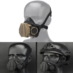 Two Modes Tactical Respirator Mask Half Face Gas Mask for Military Paintball Airsoft Hunting CS Game Cosplay