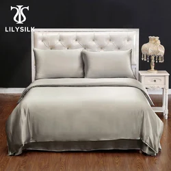 LILYSILK 100 Housse de couette en soie De Mûrier Naturelle 19 Momme Sans Couture De Luxe Blanc Reine Roi Livraison Gratuite