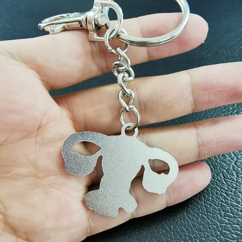 We have courage because we grow a pair of ovaries. This is a femnism gift keychain for all woman