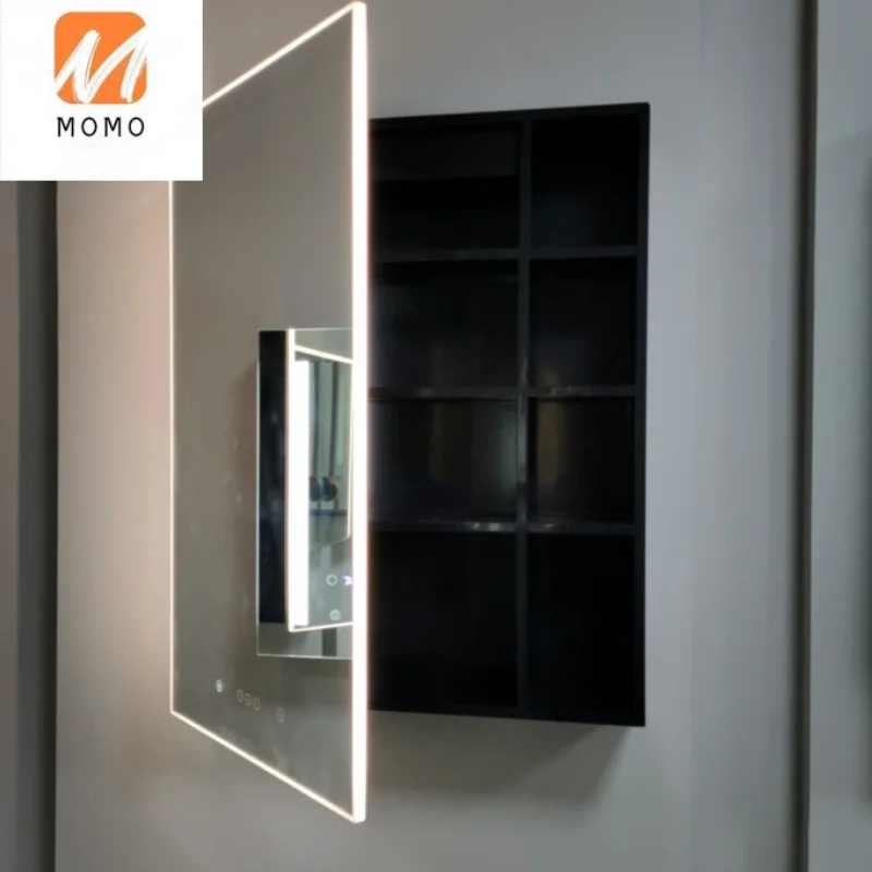 

Bluetooth Luxury Modern Bathroom Vanity Cabinet Opening Shelf Western Style Bluetooth Cabinet Bathroom