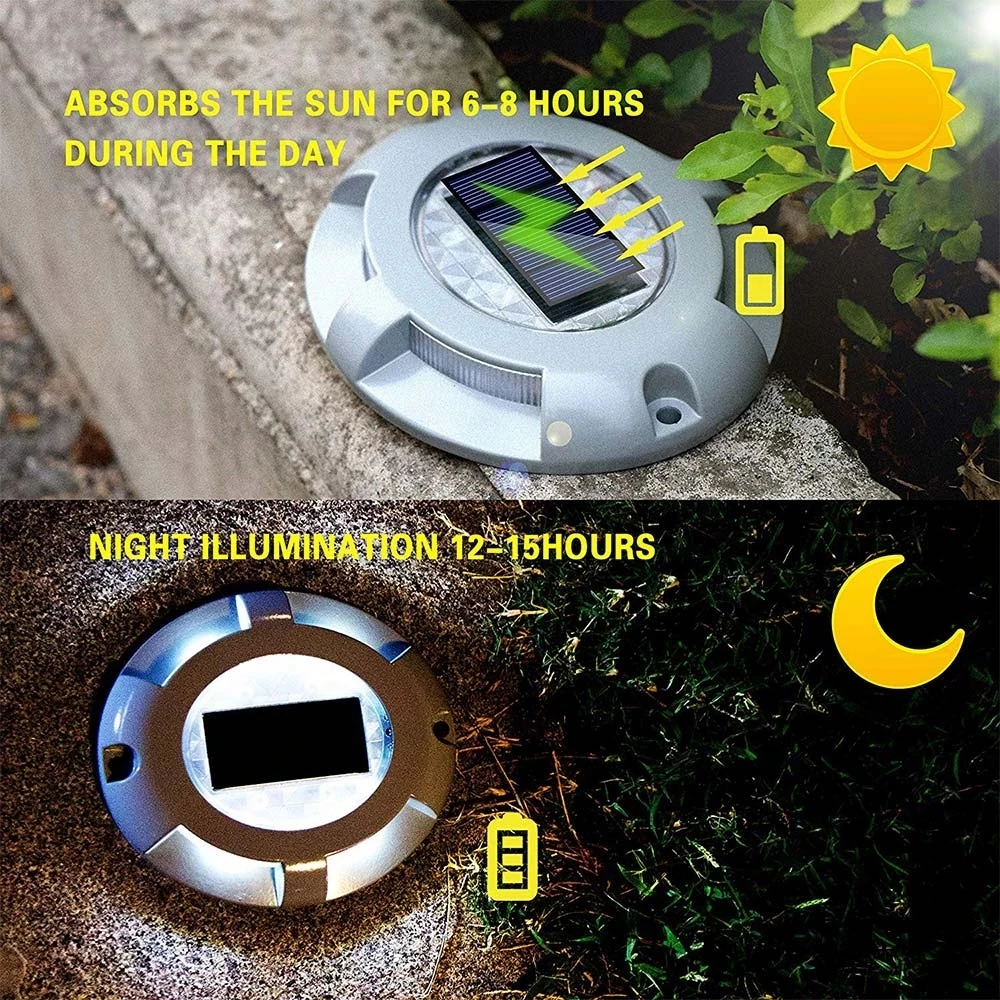 Luces solares de cubierta para exteriores, lámpara impermeable para escaleras, pasillo y pasillo, para patio, Parque y carretera