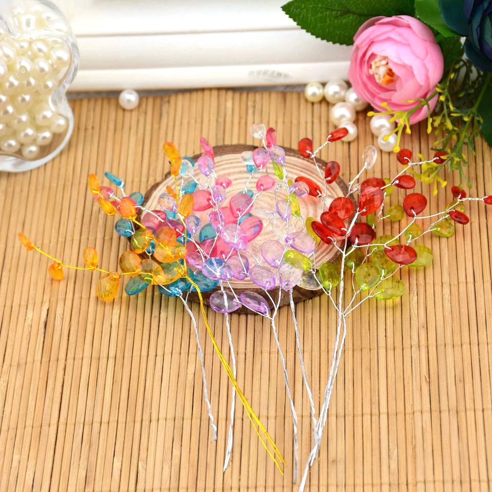 5/10/20 pz Bouquet di fiori artificiali fiori di cristallo per la decorazione della casa di nozze ghirlanda fai da te regalo Scrapbooking mestiere