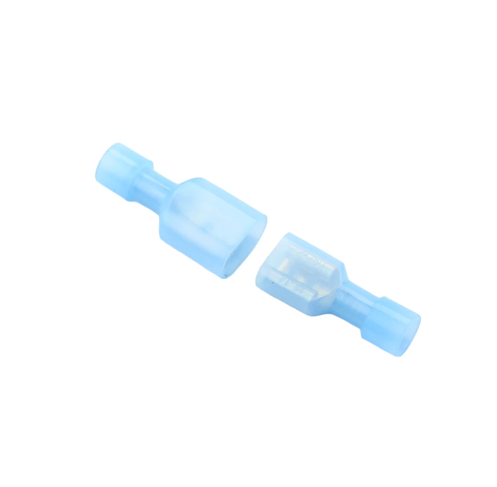 FDFN2-250 MDFN2-250 transparent Blue Fully Insulated Spade Electrical Crimp Connectors- Mixed Male & Female