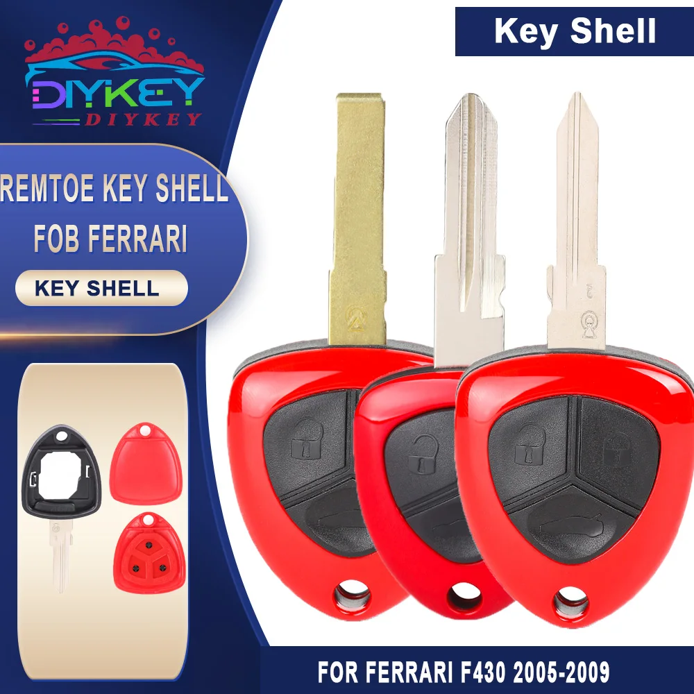 DIYKEY 1/3 زر استبدال فارغة فوب حافظة مفاتيح لفيراري 458 FF 599GTO 430 458 360 612 مفتاح بعيد الذكية قذيفة غطاء