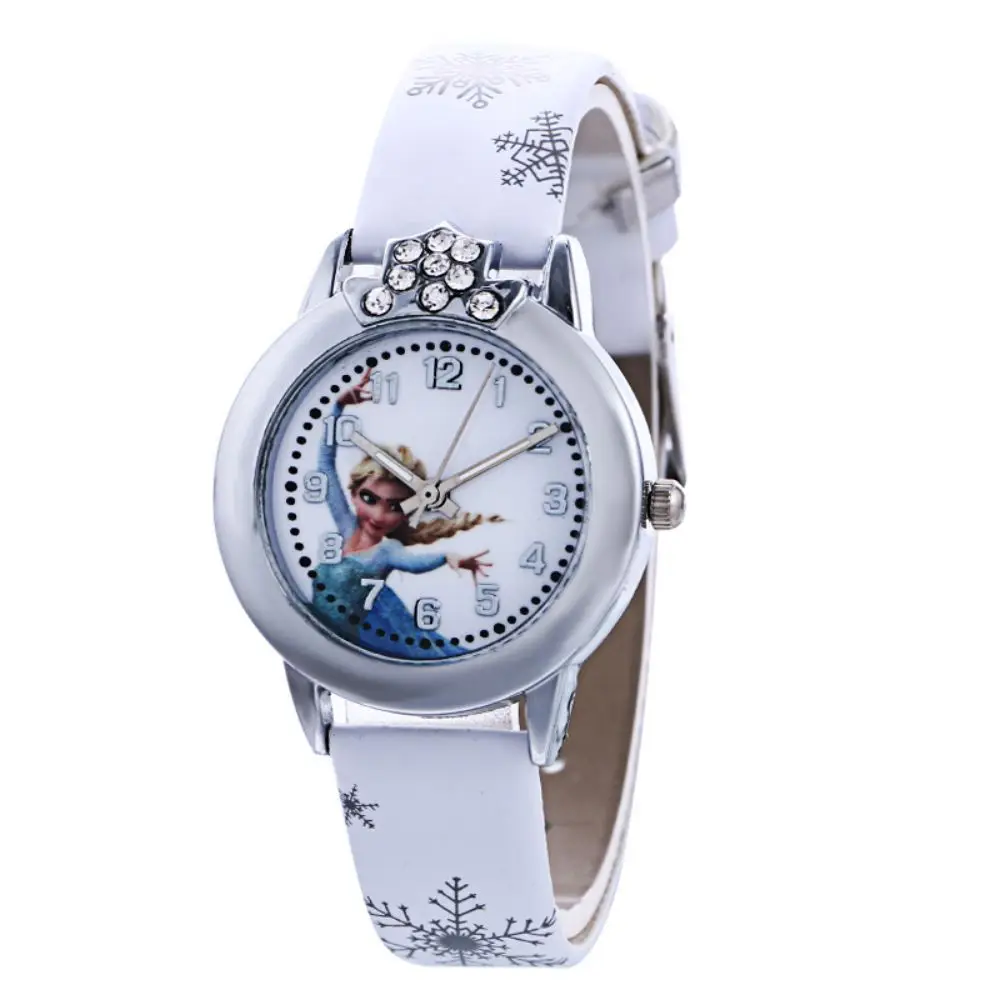 Disney Children\'s Cartoon Quartz Wristwatch Frozen Girl Boy Waterproof Quartz Watch Cute Cartoon Kids Watches Boys and Girls