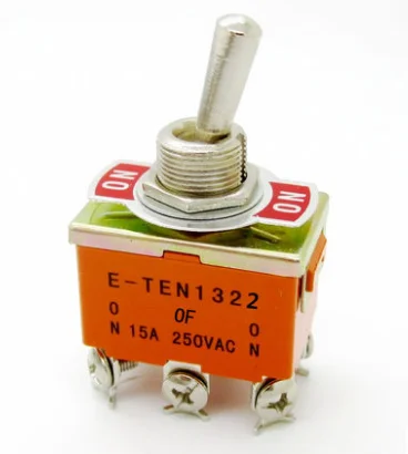 

10PCS E-TEN1322 ON-OFF-ON 3 Position 6 Pins Toggle Switch 15A 250VAC Power Rocker Switch