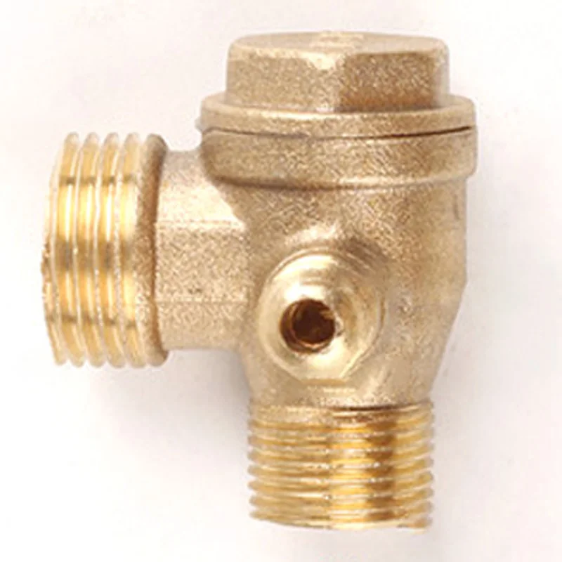 10*16*20 3-Port Brass Threaded Check Valve Air Compressor Tube Connect Air Pressure Tank Compressor Piston Pump Connector Tool